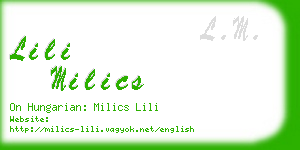 lili milics business card